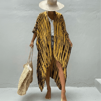 Boho Beach Hut Cardigan, Cover up, Kimono, Plus Size Long Kimono Swimsuit Cover Up Yellow / One Size