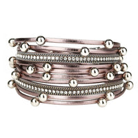 Boho Beach Hut Charm Bracelets Gray / One Size Vintage Leather Bracelet