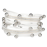 Boho Beach Hut Charm Bracelets White / One Size Vintage Leather Bracelet