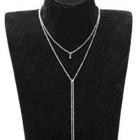 Boho Beach Hut Choker Necklaces Silver / One Size Simple Beads Long Tassel Choker Necklace