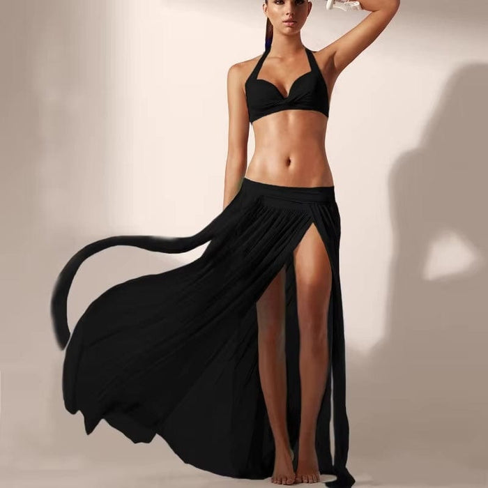 Boho Beach Hut Cover-Up Skirt, Bikini Cover Up Skirt Summer Beach Cover Up Skirt Black / One Size