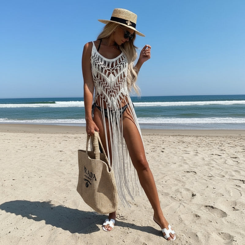 Crochet swim cover up dress shop