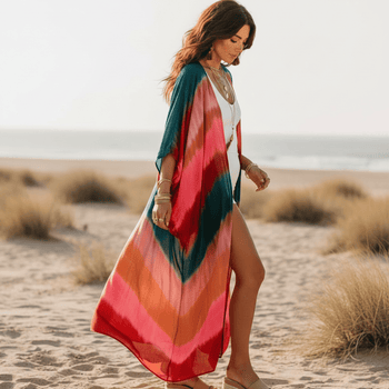 Boho Beach Hut Cover-Ups, Cardigan, Kimono Boho Beach Kimono Cover Up