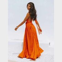 Boho Beach Hut Cover-Ups, Dress, Maxi dress Boho Backless Bandage Maxi Dress