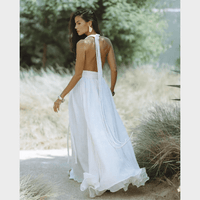 Boho Beach Hut Cover-Ups, Dress, Maxi dress Boho Backless Bandage Maxi Dress