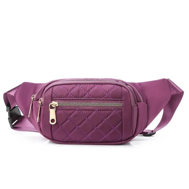 Boho Beach Hut Crossbody Handbags, Fanny Packs Crossbody Casual Handbag Purple / Adjustable Strap