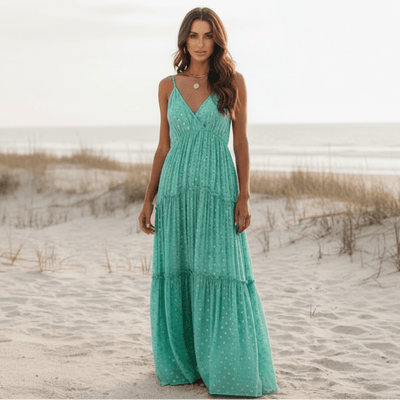 Boho Beach Hut Dress, Maxi Dress Bohemian Floral Maxi Sundress