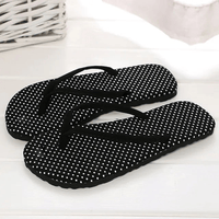 Boho Beach Hut Flip Flops, Sandals Beach Flip Flops Black Dots / 6.5