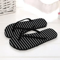 Boho Beach Hut Flip Flops, Sandals Beach Flip Flops Black Stripes / 6.5