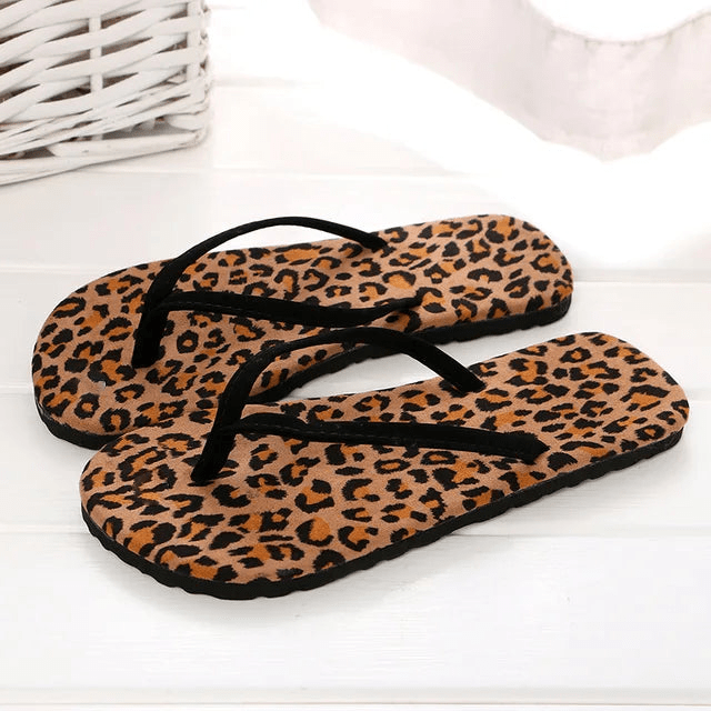 Boho Beach Hut Flip Flops, Sandals Beach Flip Flops Leopard / 6.5