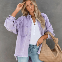 Boho Beach Hut Jackets, Denim Jackets Colorful Boho Denim Jacket Purple / S