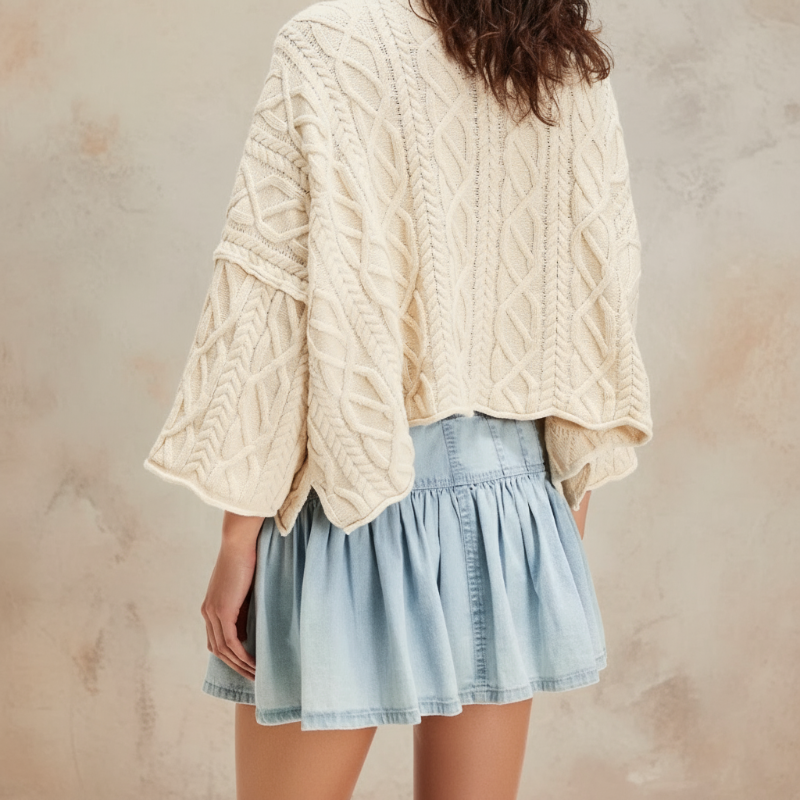 Boho Beach Hut Jean Skirt, Mini Skirt, Denim Mini Skirt Retro Pleated Denim Mini Skirt