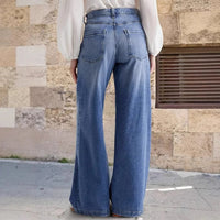 Boho Beach Hut Jeans, Pants, Denim Jeans Boho Wide Leg High Waist Jeans