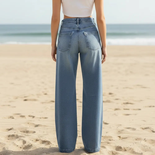Boho Beach Hut Jeans, Pants, Denim Jeans Boho Wide Leg High Waist Jeans