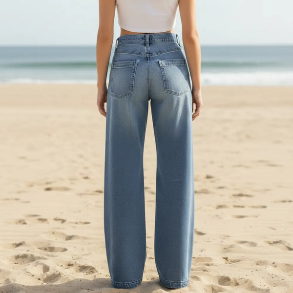 Boho Beach Hut Jeans, Pants, Denim Jeans Boho Wide Leg High Waist Jeans