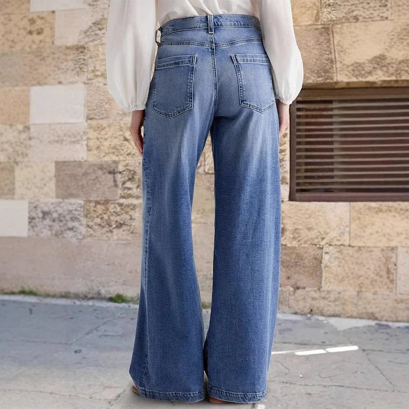 Boho Beach Hut Jeans, Pants, Denim Jeans Boho Wide Leg High Waist Jeans