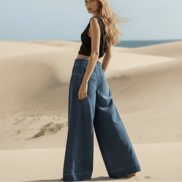 Boho Beach Hut Jeans, Pants, Denim Jeans, Palozzo Jeans Boho Full Length Palazzo Jeans