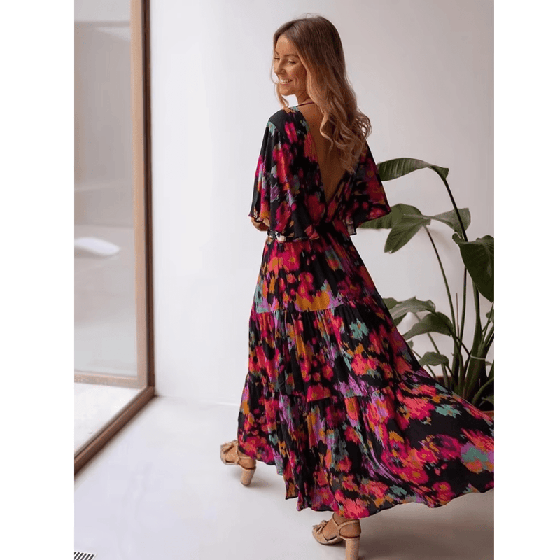 Boho Beach Hut Maxi Dress Plus Size Dress Boho Floral Maxi Dress