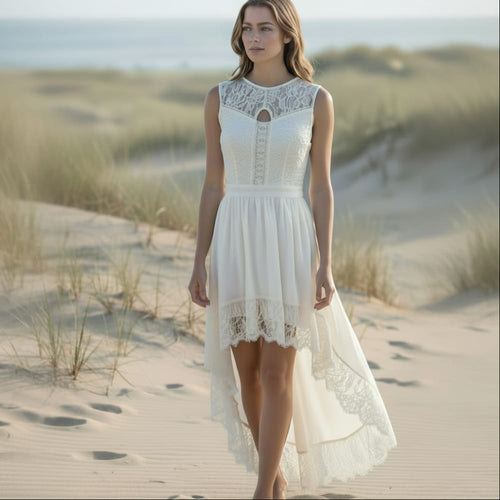 Boho Lace Hollow-Out Midi Dress