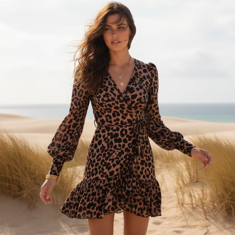 Boho V-Neck Mini Dress Long Sleeve Printed A-Line Empire Waist Dress in Red | Women's Boho Fashion | S | Polyester Female Adults Boho V-Neck Mini Dress Long Sleeve Printed A-Line Empire Waist Dress in Red | Women's Boho Fashion | S | Polyester Female Adults