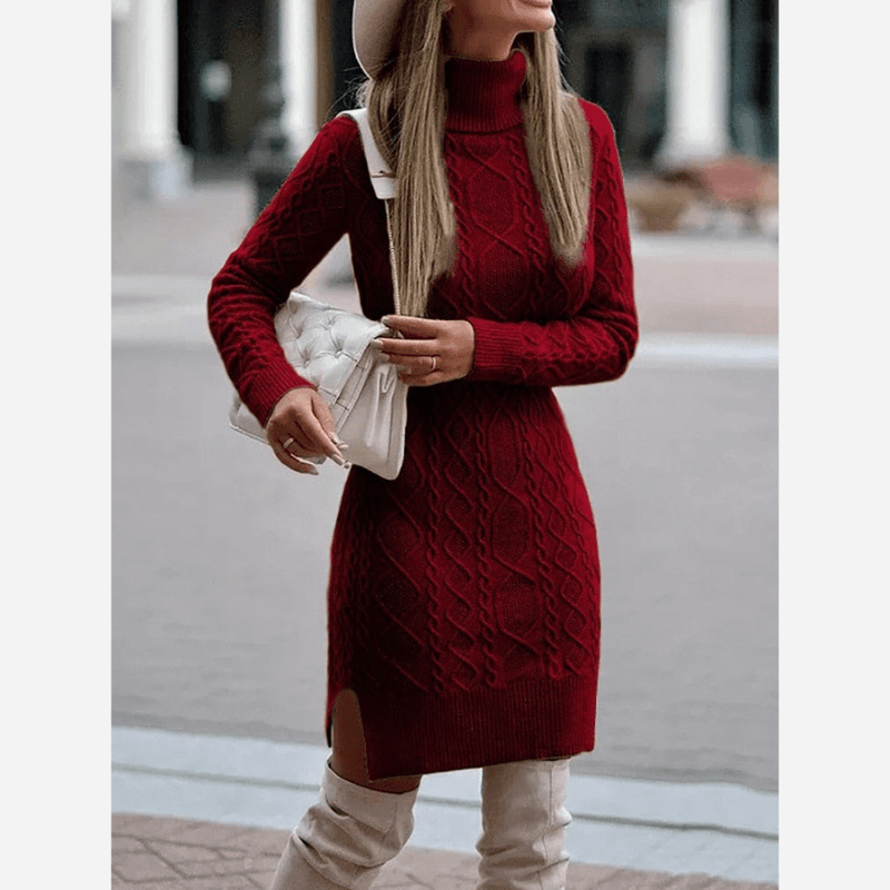 Stay Cozy and Elegant with Our Maxi Knitted Sweater Dress