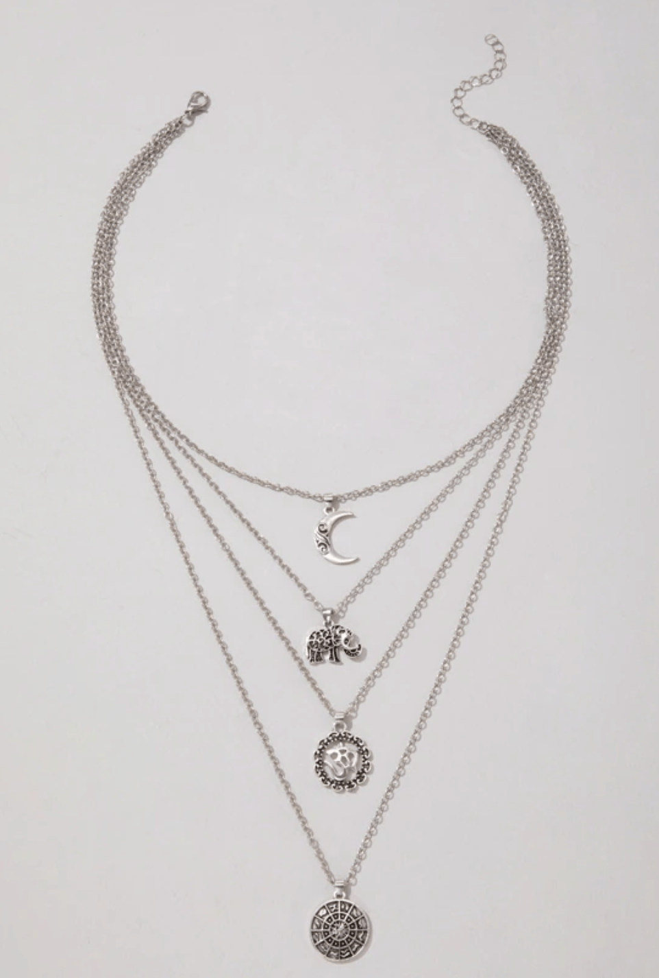 Layered Necklace, Zircon Charm .925 Sterling Silver Boho Hypoallergeni –  KesleyBoutique