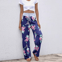 Boho Beach Hut Pants, Sweatpants Casual Print Sweatpants Blue / S