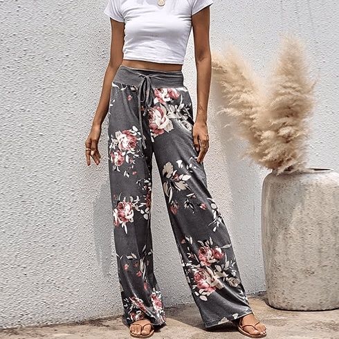 Boho Beach Hut Pants, Sweatpants Casual Print Sweatpants Dark Gray / S