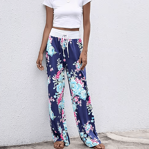 Boho Beach Hut Pants, Sweatpants Casual Print Sweatpants Purple Pink / S