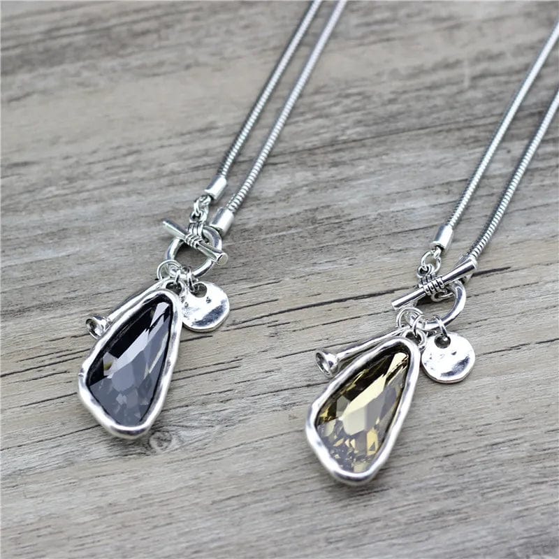 Boho Beach Hut Pendant Necklaces Crystal Pendant Necklace