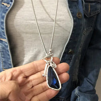 Boho Beach Hut Pendant Necklaces Crystal Pendant Necklace Blue / One Size