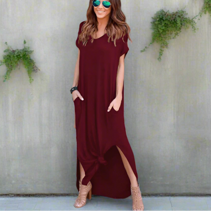 Casual Boho Maxi Dress T Shirt Dress Boho Beach Hut