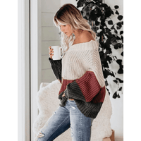 Boho Beach Hut Pullovers, Sweater, Knit Sweater, Boho Sweater Large Striped Bohemian Sweater
