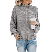 Boho Beach Hut Pullovers, Sweater, Knit Sweater Gray / S Knit Loose Pullover Fashion Sweater
