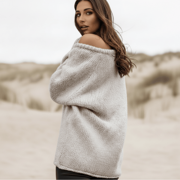 Boho Beach Hut Pullovers, Sweater, Knit Sweater Off Shoulder Knit Bohemian Sweater
