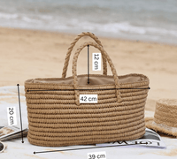 Boho Beach Hut Purse, Tote, beach bag, handbag, woven straw bag Bohemian Woven Straw Tote Bag Khaki / One Size