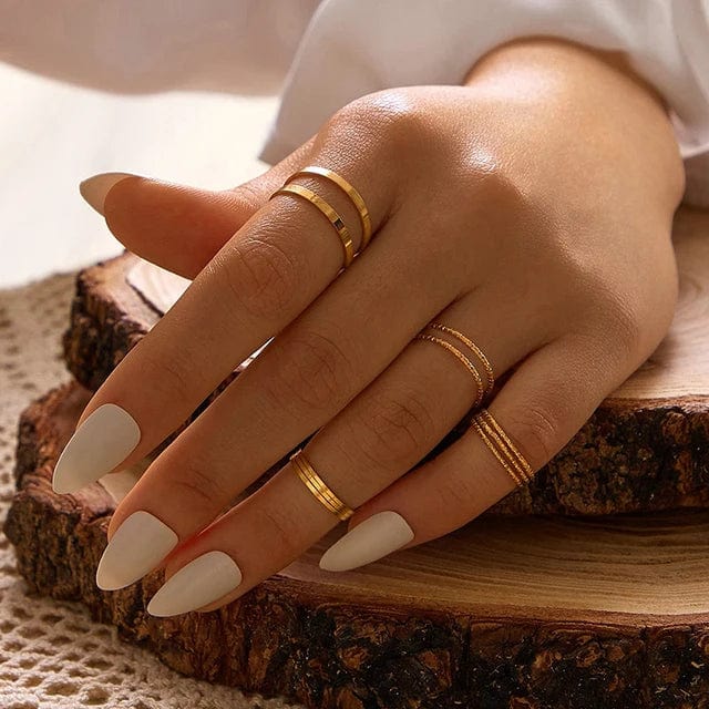 Boho Beach Hut Rings, Ring sets, gold rings Bohemian Gold Ring Set Gold / One Size