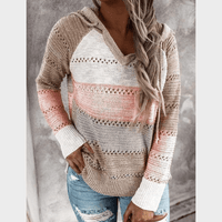 Boho Beach Hut Sweater, Pullover Sweater Boho Patchwork Pullover Sweater Beige / S