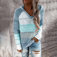 Boho Beach Hut Sweater, Pullover Sweater Boho Patchwork Pullover Sweater Blue / S