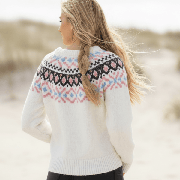 Boho Beach Hut Sweater, Pullover Sweater Boho Vintage Knit Pullover Sweater