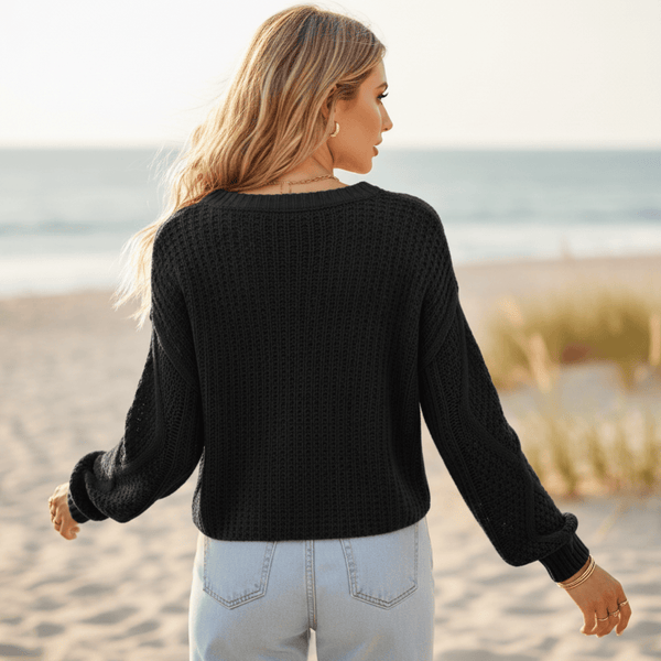 Boho Beach Hut Sweater, Pullover Sweater Vintage Twist Knit Sweater