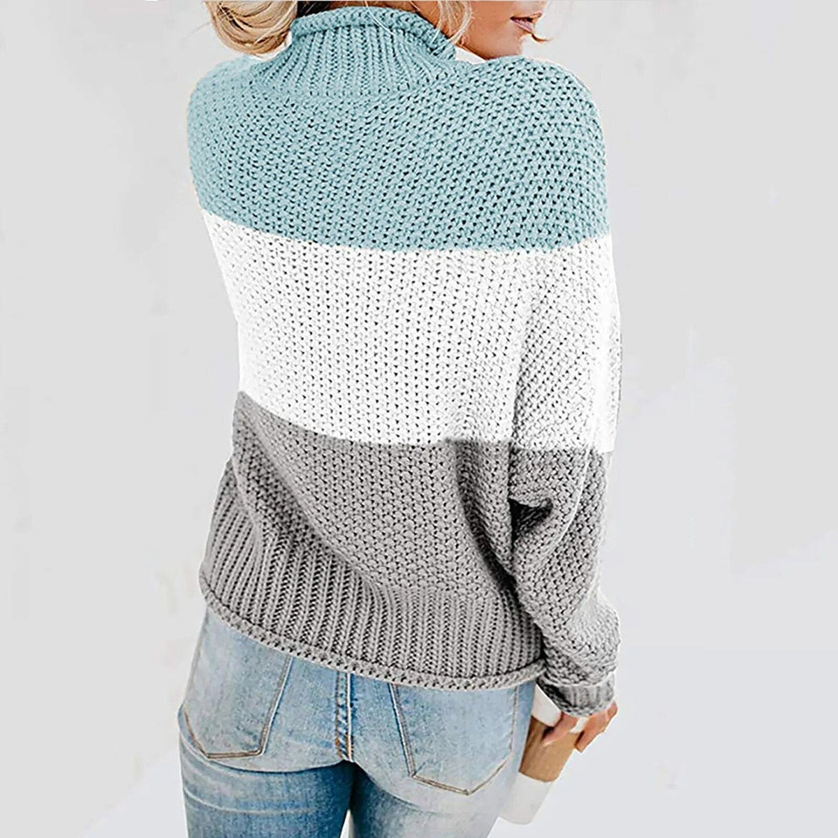 Boho Beach Hut Sweaters, Pullover Sweater Boho Striped Knit Sweater