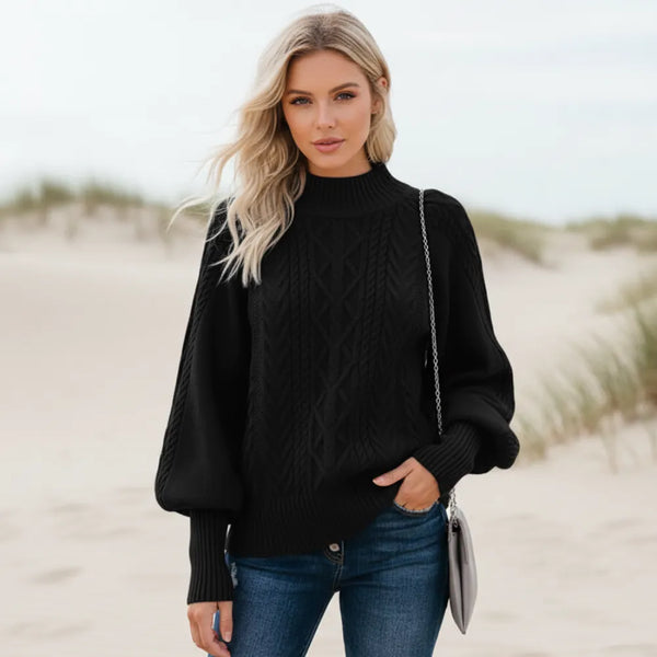 Boho Beach Hut Sweaters, Pullovers, Knit Sweaters Bohemian Pullover Knit Sweater Black / S