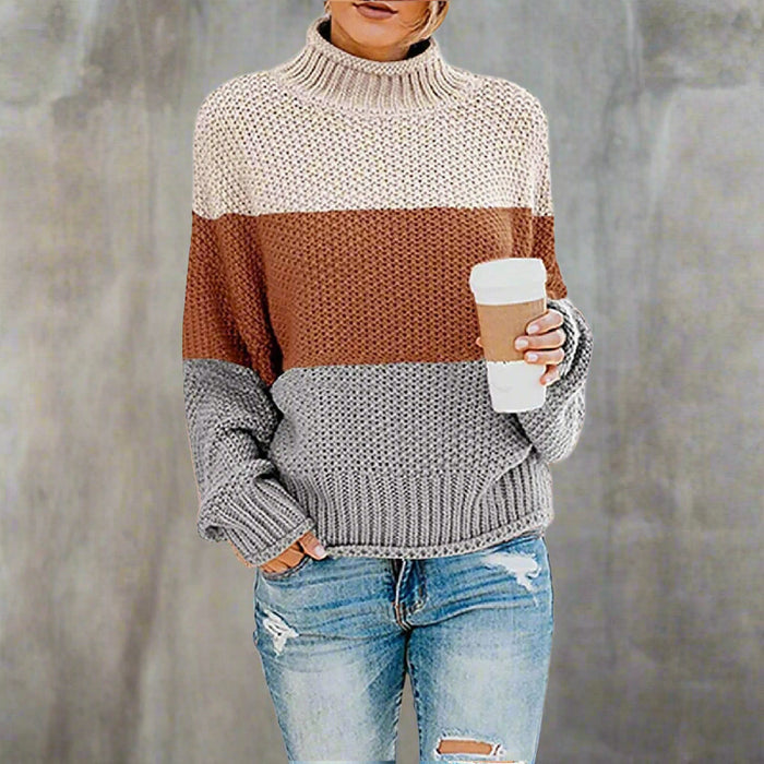 Boho Beach Hut Sweaters, Pullovers, Knit Sweaters Boho Striped Knit Sweater Brown / S
