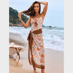 Orange Skirt & Swimsuit Set