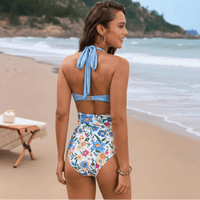 Boho Beach Hut Swimwear, One Piece Swimsuit, Monokini Swimsuit Hollow Out One Piece Monokini Swimsuit & Skirt Set