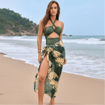 Army Green Skirt & Swimsuit Set