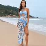 Light Blue Skirt & Swimsuit Set