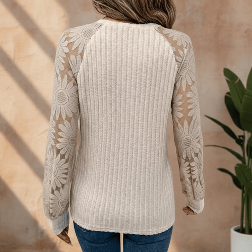 Boho Beach Hut T-Shirts, Long Sleeve Shirt, Lace Top, Blouse Lace Long Sleeve Boho Blouse