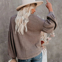 Boho Beach Hut T-Shirts, Long Sleeve Shirt, Lantern Sleeve Top Boho Lantern Sleeve Knit Top